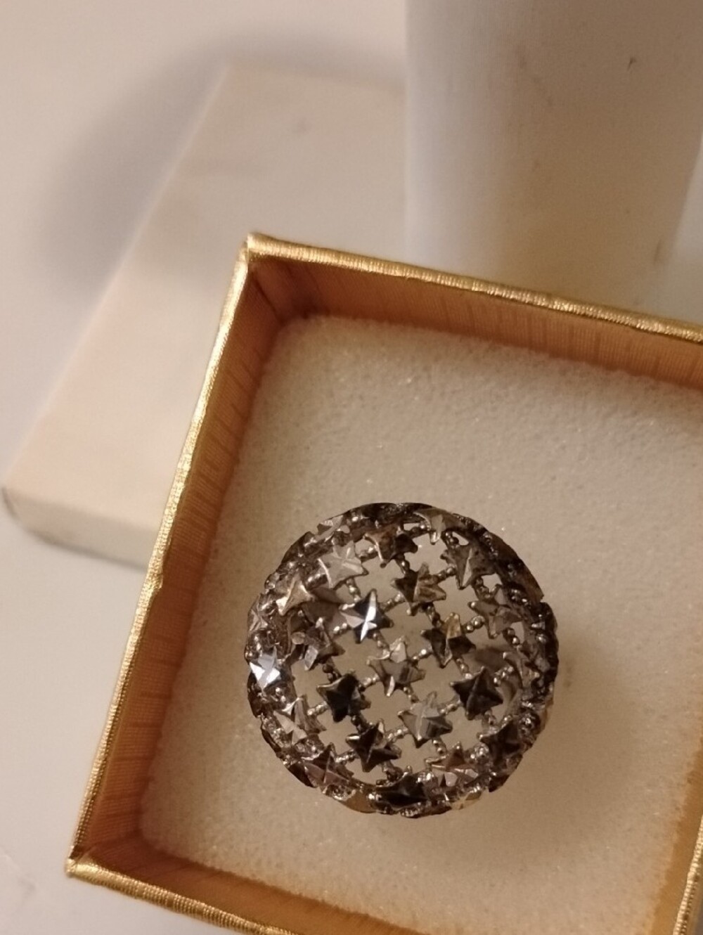 Colleen Lopez Bold High Polished Diamond-cut Fligree Ring Size 8
